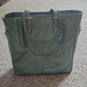 Coach Glossy Green Tote Bag
